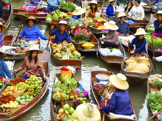 Bangkok Floating Market With Rose Garden 